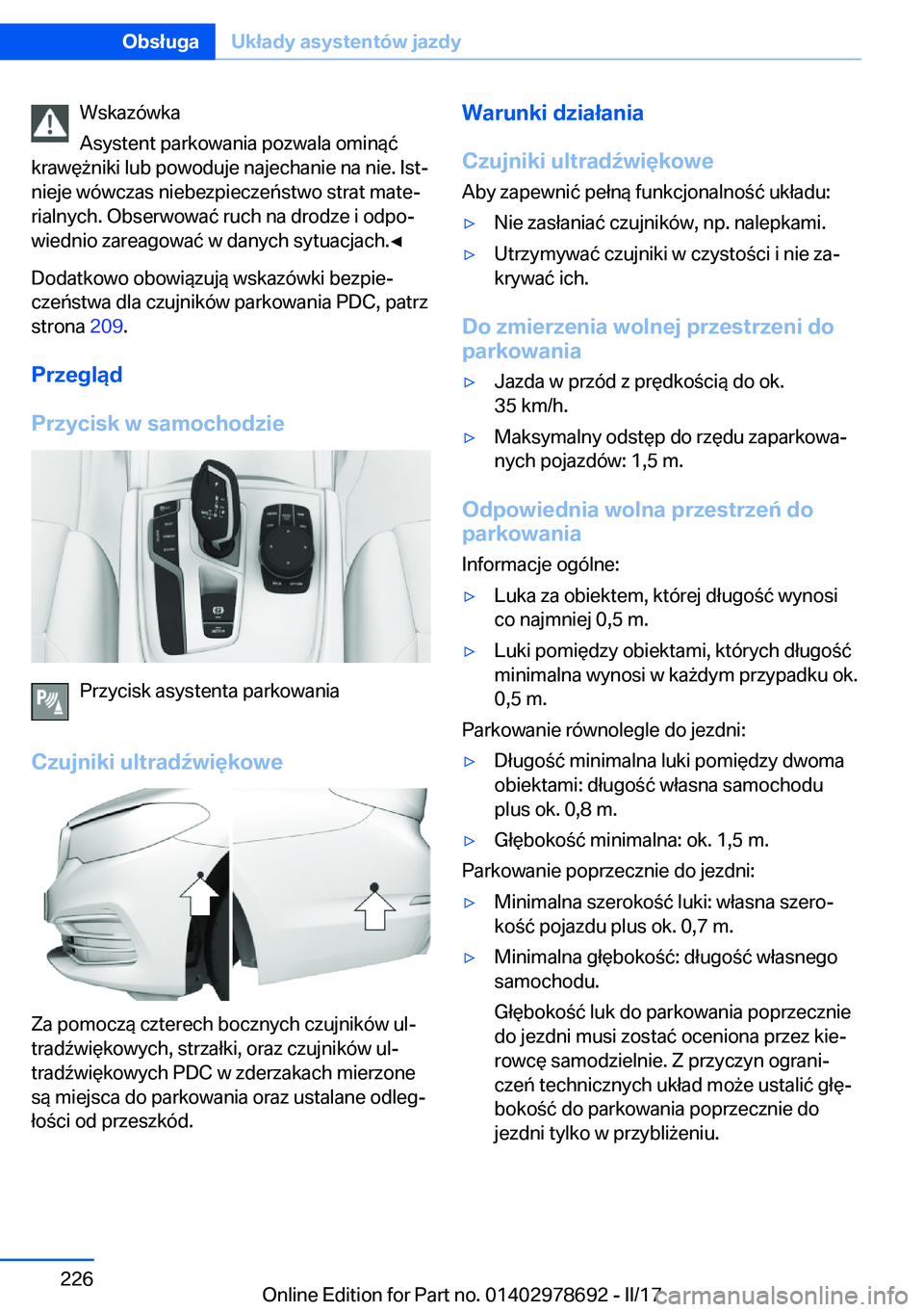 BMW 5 SERIES 2017  Instrukcja obsługi (in Polish) �W�s�k�a�z�