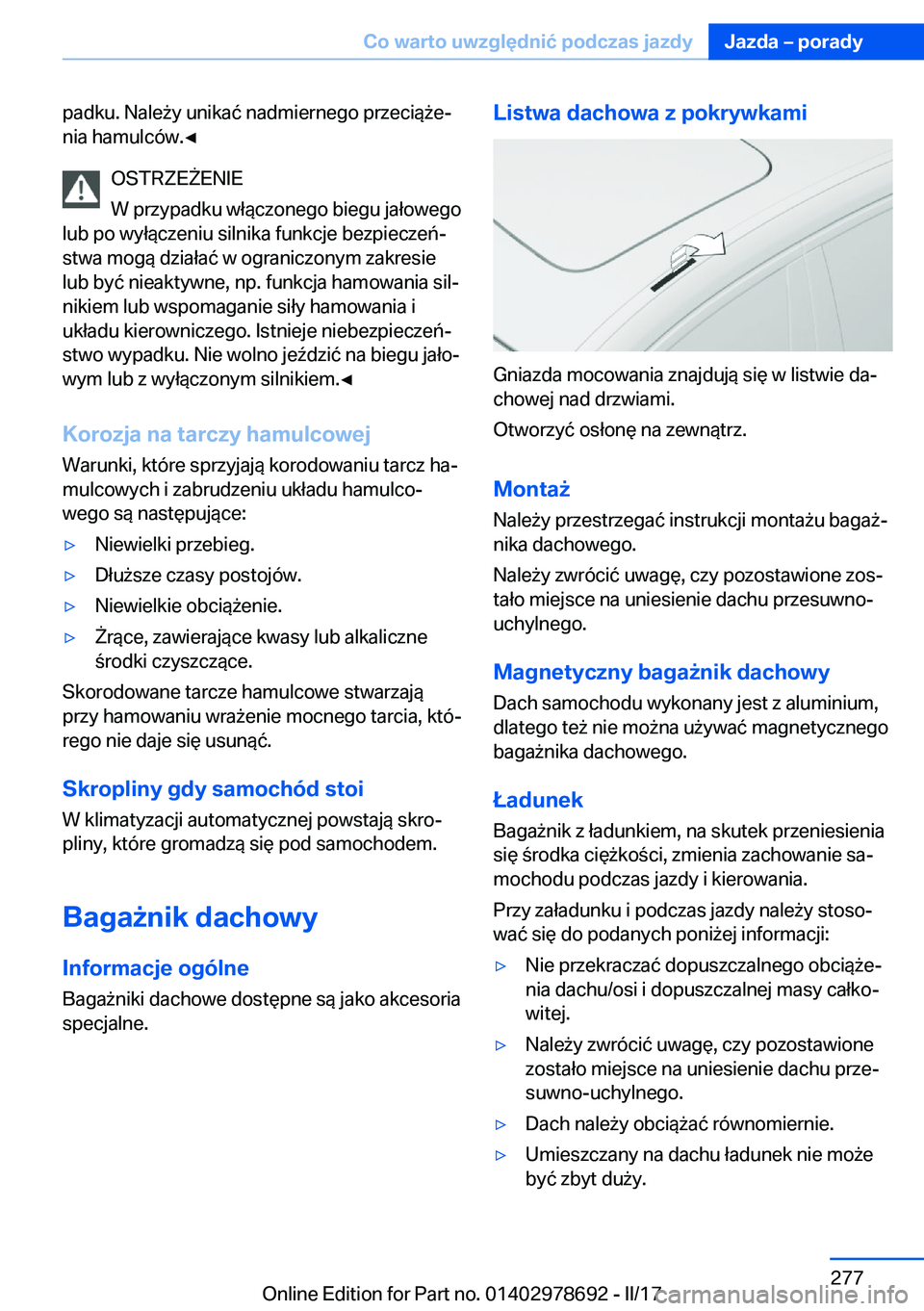 BMW 5 SERIES 2017  Instrukcja obsługi (in Polish) �p�a�d�k�u�.� �N�a�l�e 9�y� �u�n�i�k�a�