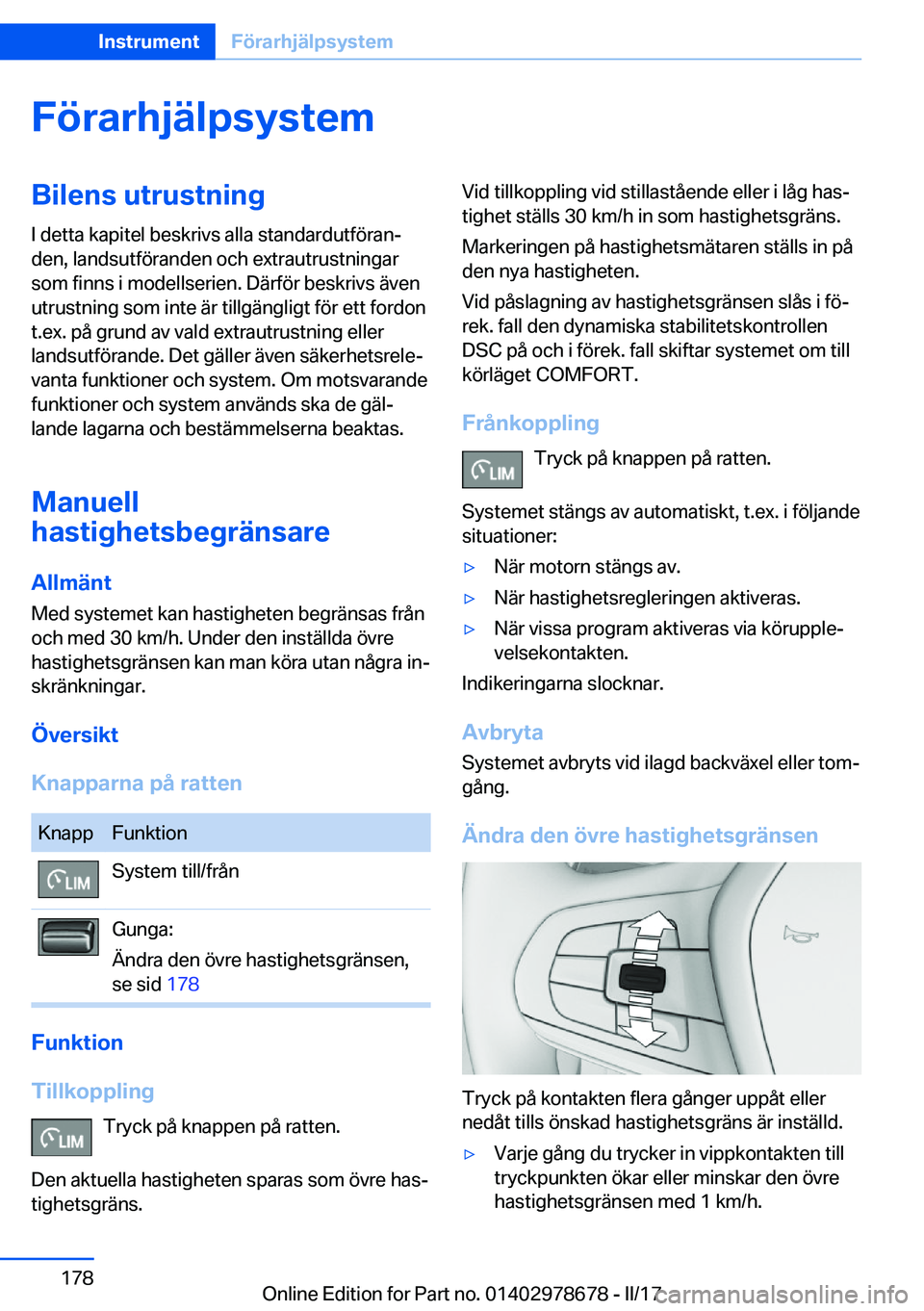 BMW 5 SERIES 2017  InstruktionsbÖcker (in Swedish) �F�