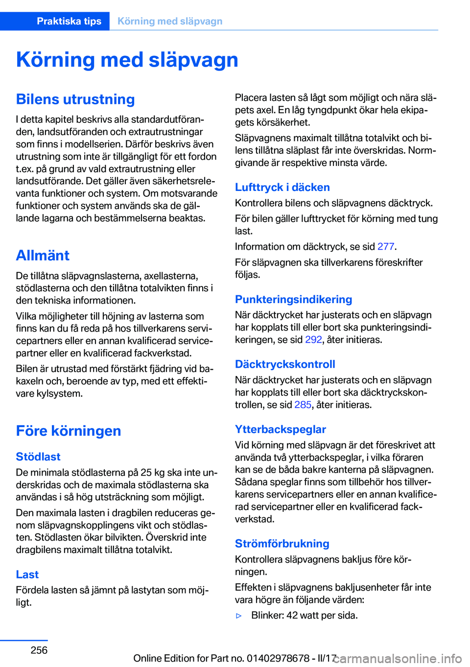 BMW 5 SERIES 2017  InstruktionsbÖcker (in Swedish) �K�