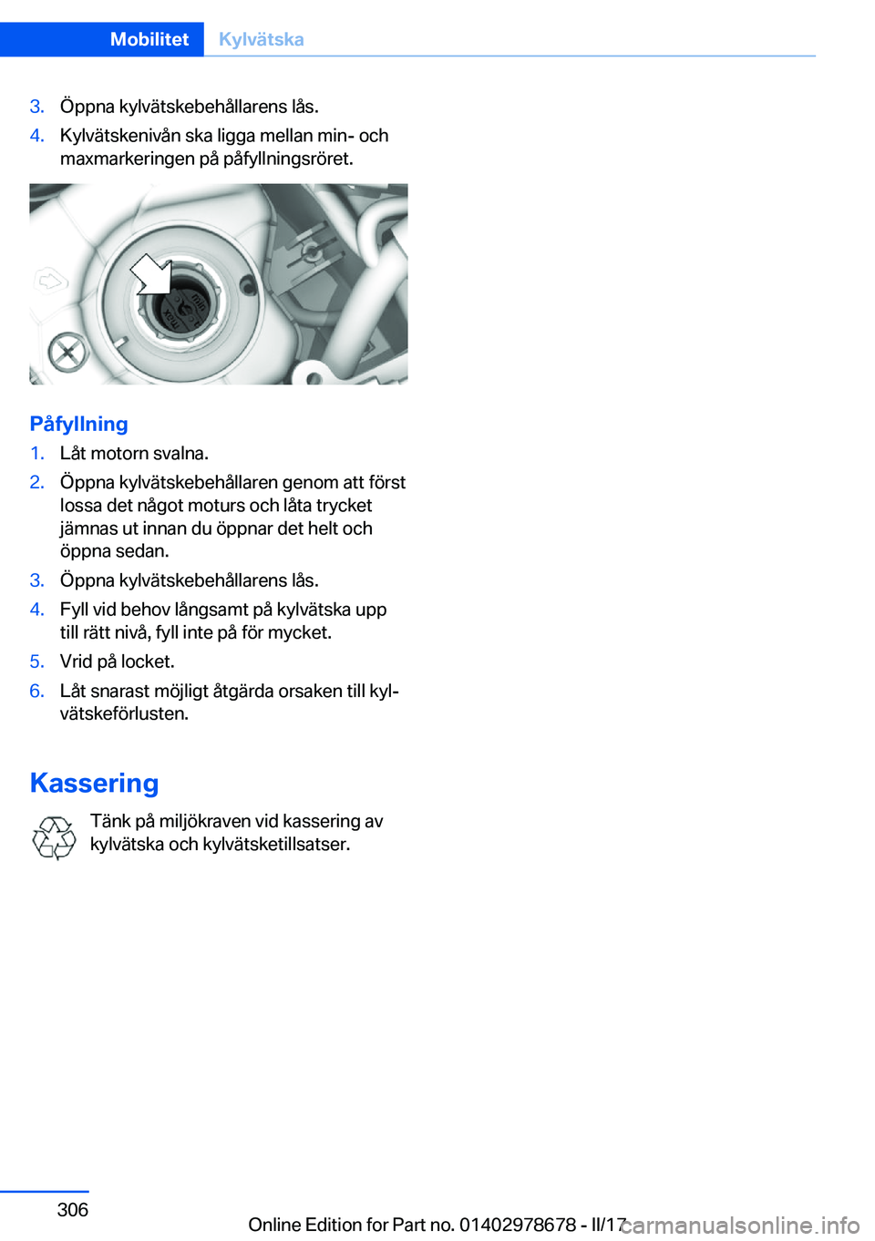 BMW 5 SERIES 2017  InstruktionsbÖcker (in Swedish) �3�.�