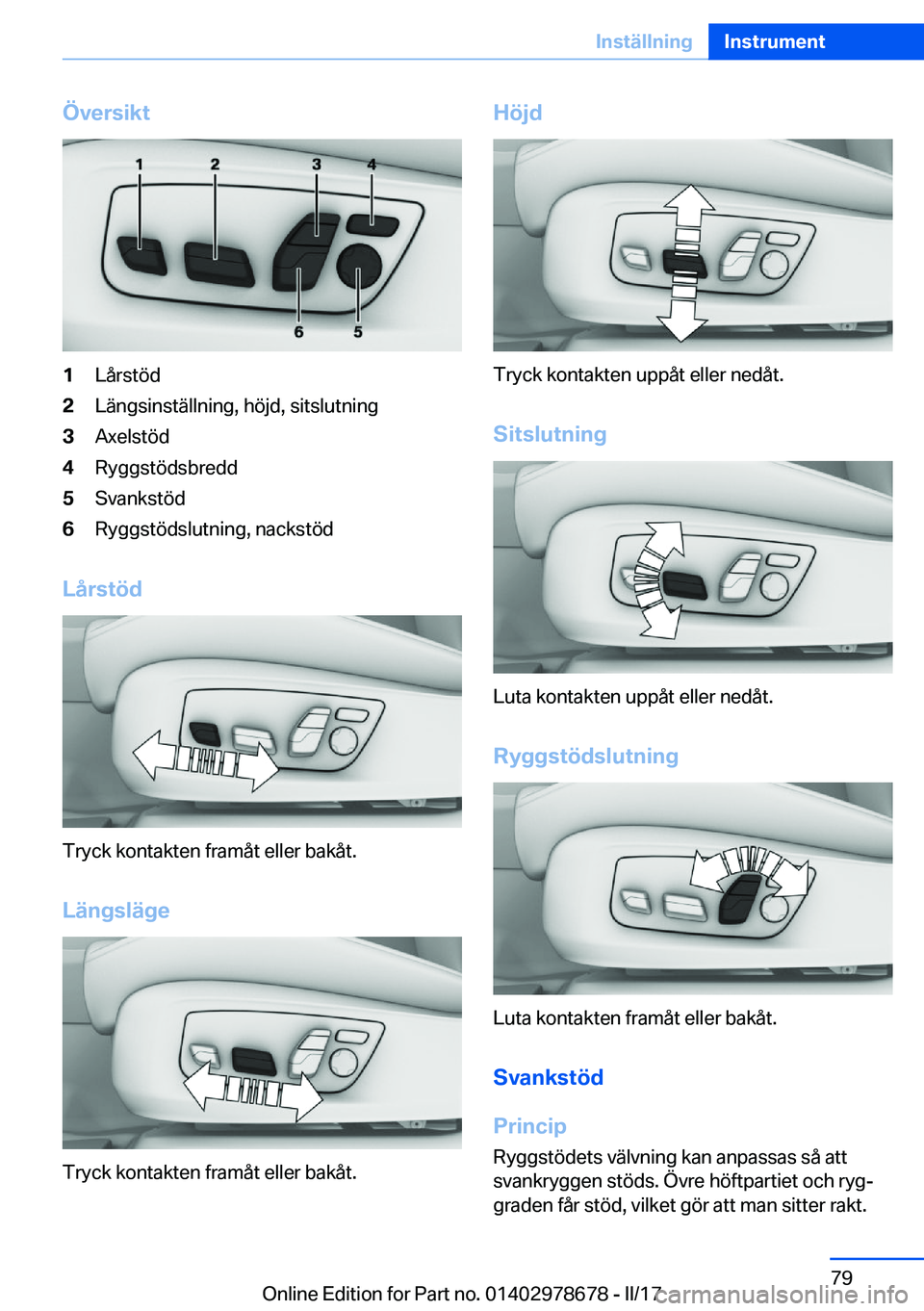 BMW 5 SERIES 2017  InstruktionsbÖcker (in Swedish) �
