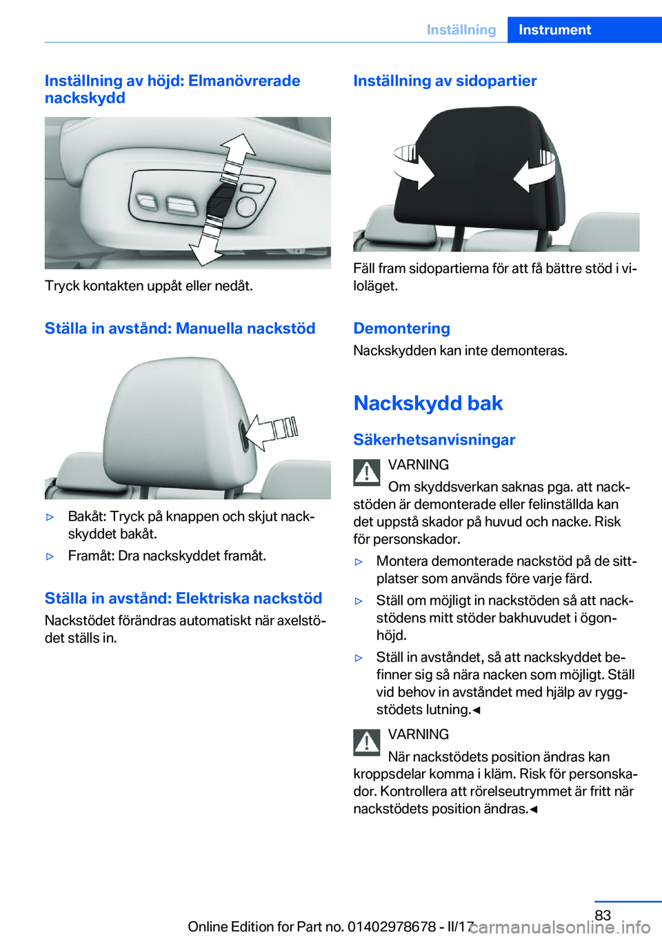 BMW 5 SERIES 2017  InstruktionsbÖcker (in Swedish) �I�n�s�t�ä�l�l�n�i�n�g��a�v��h�