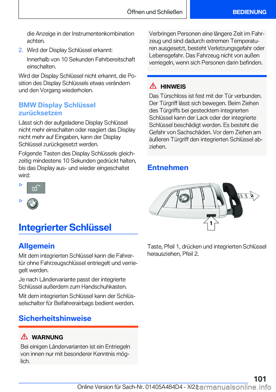 BMW 7 SERIES 2022  Betriebsanleitungen (in German) �d�i�e��A�n�z�e�i�g�e��i�n��d�e�r��I�n�s�t�r�u�m�e�n�t�e�n�k�o�m�b�i�n�a�t�i�o�n
�a�c�h�t�e�n�.�2�.�W�i�r�d��d�e�r��D�i�s�p�l�a�y��S�c�h�l�