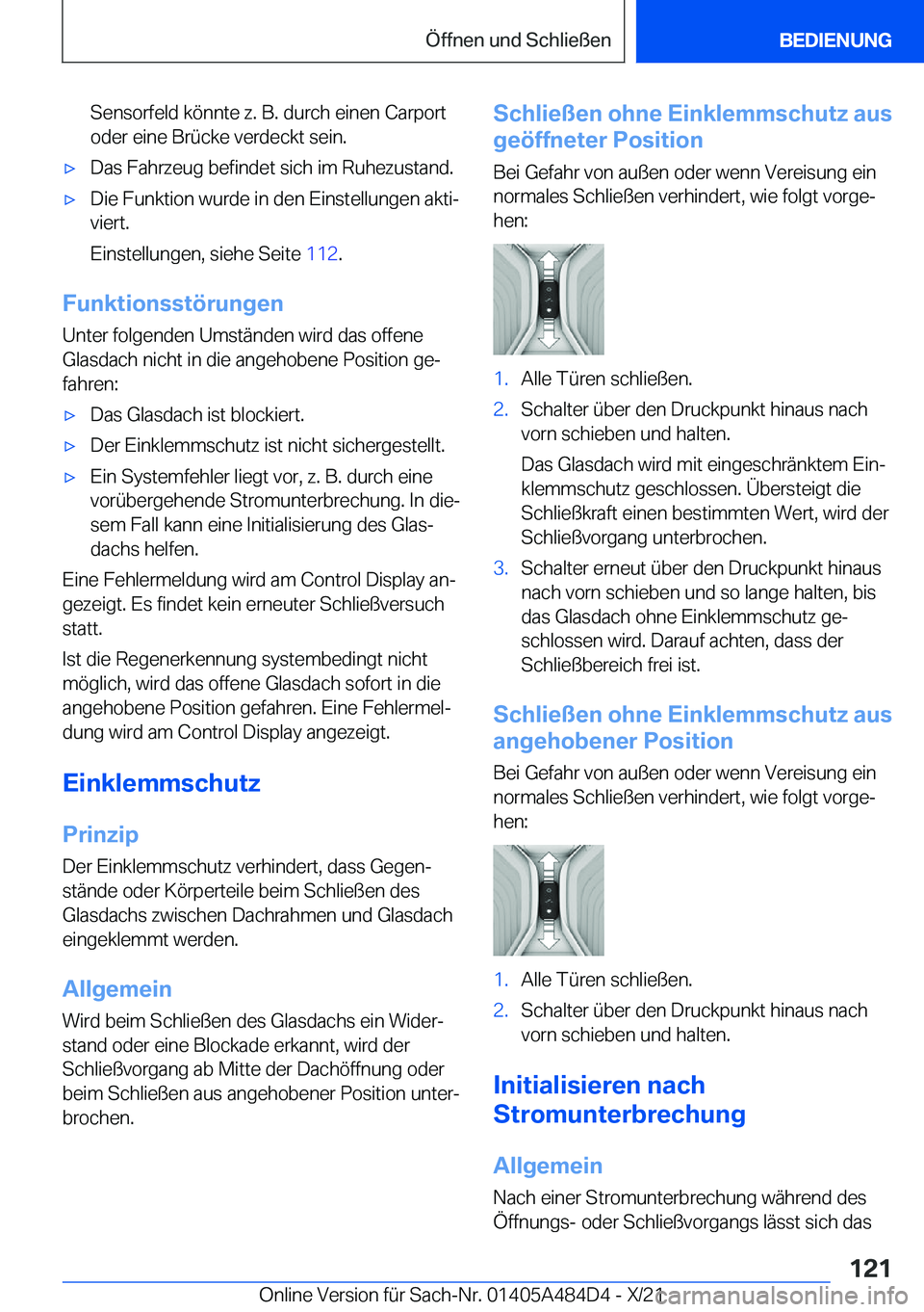 BMW 7 SERIES 2022  Betriebsanleitungen (in German) �S�e�n�s�o�r�f�e�l�d��k�