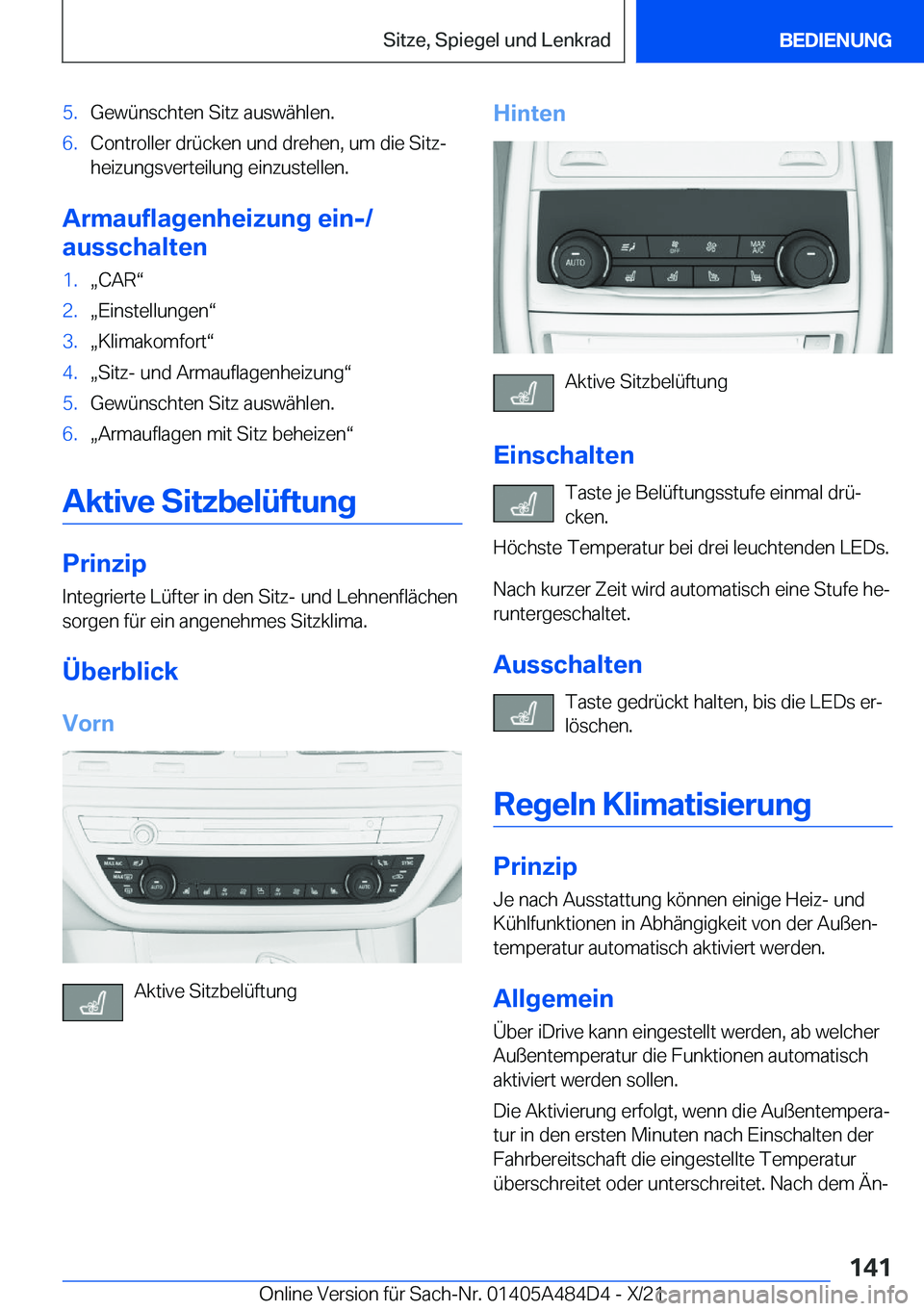 BMW 7 SERIES 2022  Betriebsanleitungen (in German) �5�.�G�e�w�