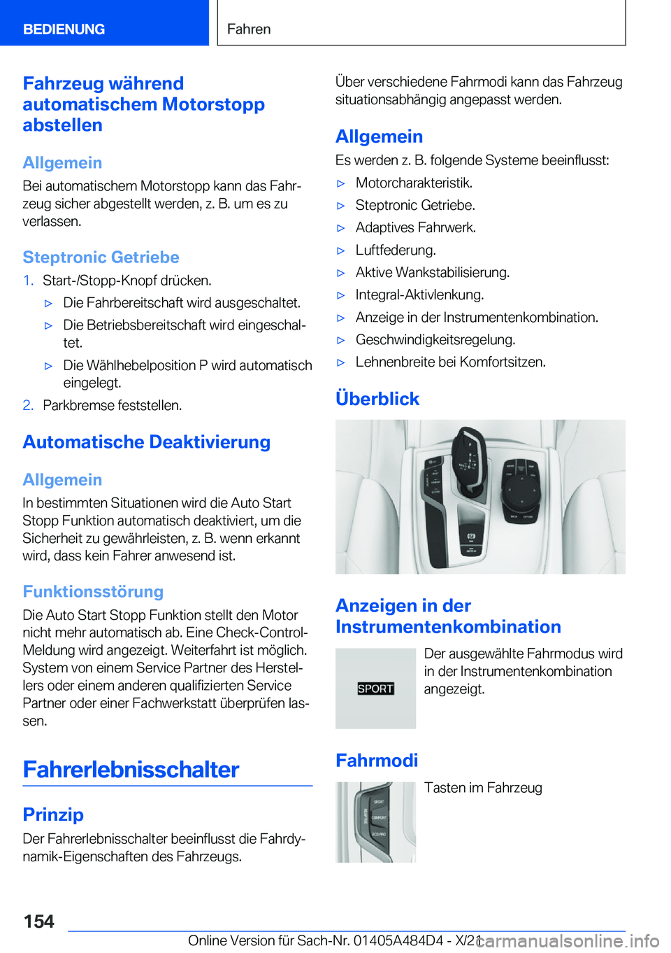 BMW 7 SERIES 2022  Betriebsanleitungen (in German) �F�a�h�r�z�e�u�g��w�