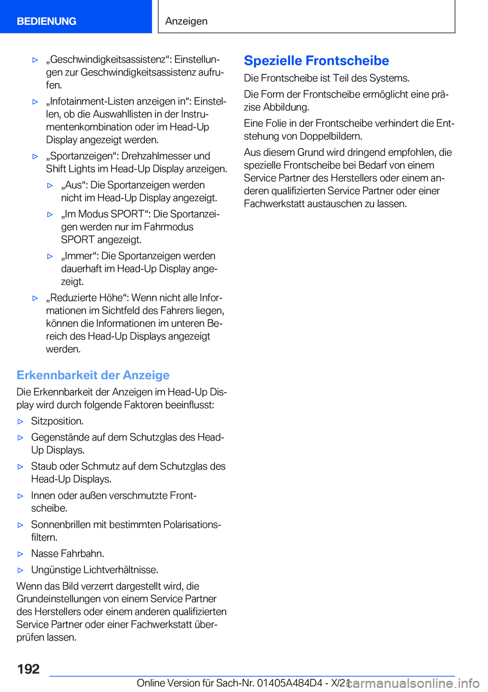 BMW 7 SERIES 2022  Betriebsanleitungen (in German) 'xx�G�e�s�c�h�w�i�n�d�i�g�k�e�i�t�s�a�s�s�i�s�t�e�n�zv�:��E�i�n�s�t�e�l�l�u�nj
�g�e�n��z�u�r��G�e�s�c�h�w�i�n�d�i�g�k�e�i�t�s�a�s�s�i�s�t�e�n�z��a�u�f�r�uj �f�e�n�.'xx�I�n�f�o�t�a�i�n