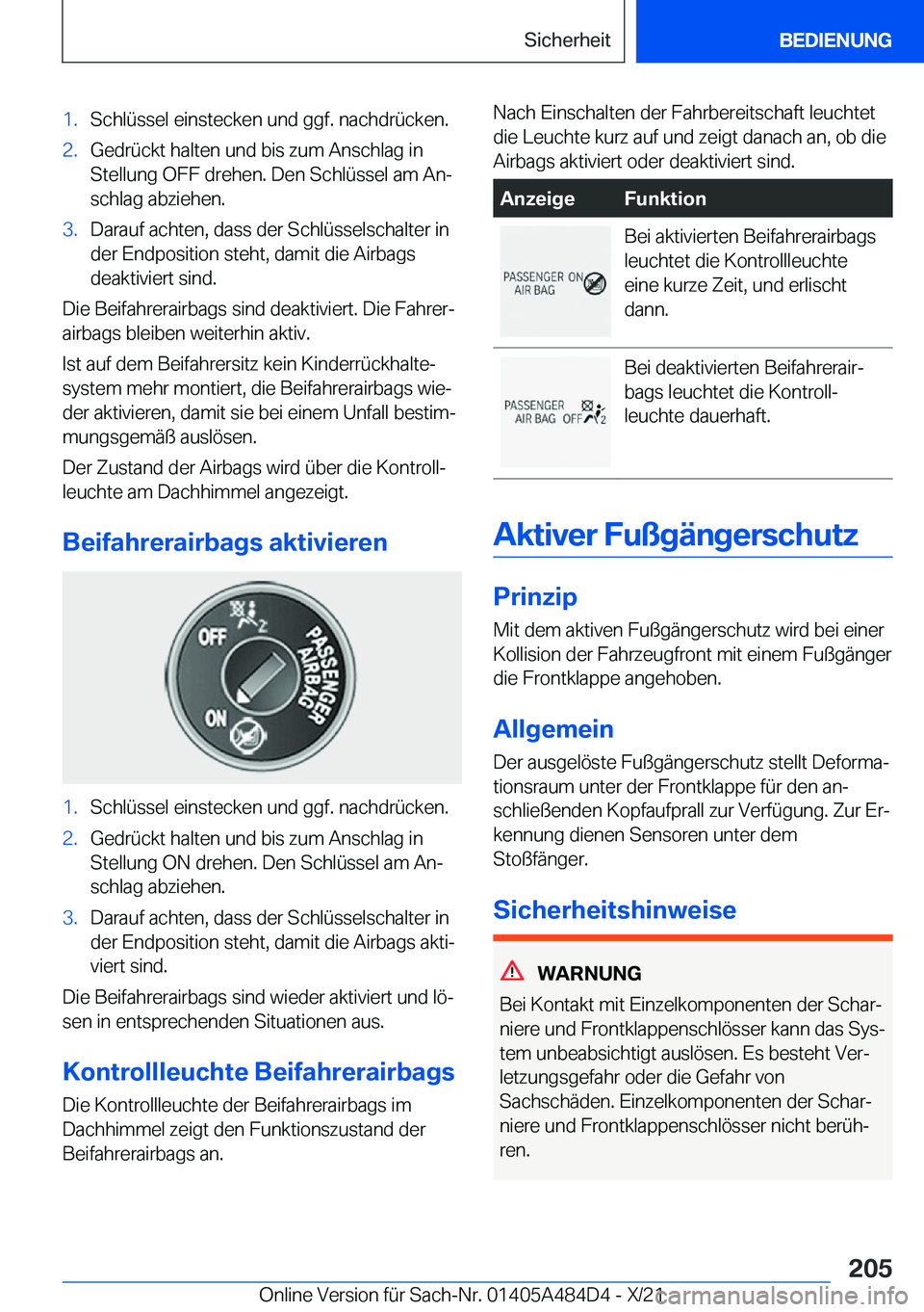 BMW 7 SERIES 2022  Betriebsanleitungen (in German) �1�.�S�c�h�l�