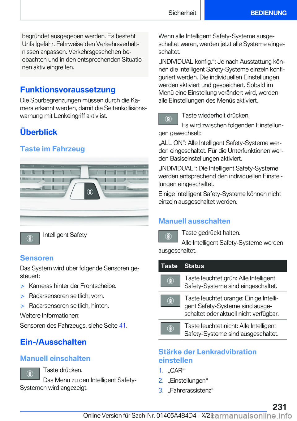 BMW 7 SERIES 2022  Betriebsanleitungen (in German) �b�e�g�r�
