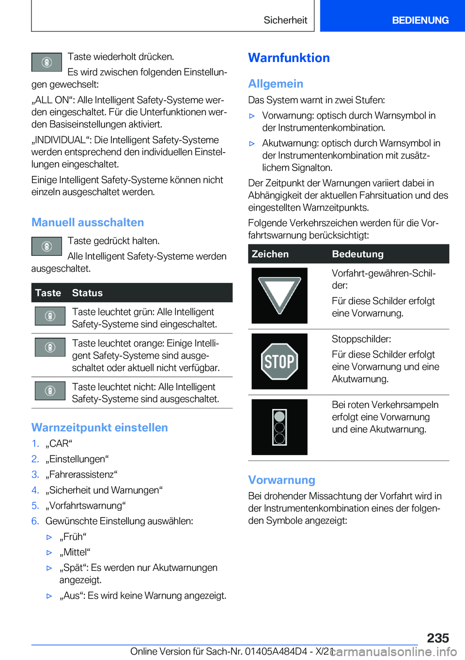 BMW 7 SERIES 2022  Betriebsanleitungen (in German) �T�a�s�t�e��w�i�e�d�e�r�h�o�l�t��d�r�