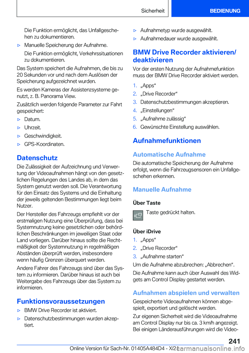 BMW 7 SERIES 2022  Betriebsanleitungen (in German) �D�i�e��F�u�n�k�t�i�o�n��e�r�m�