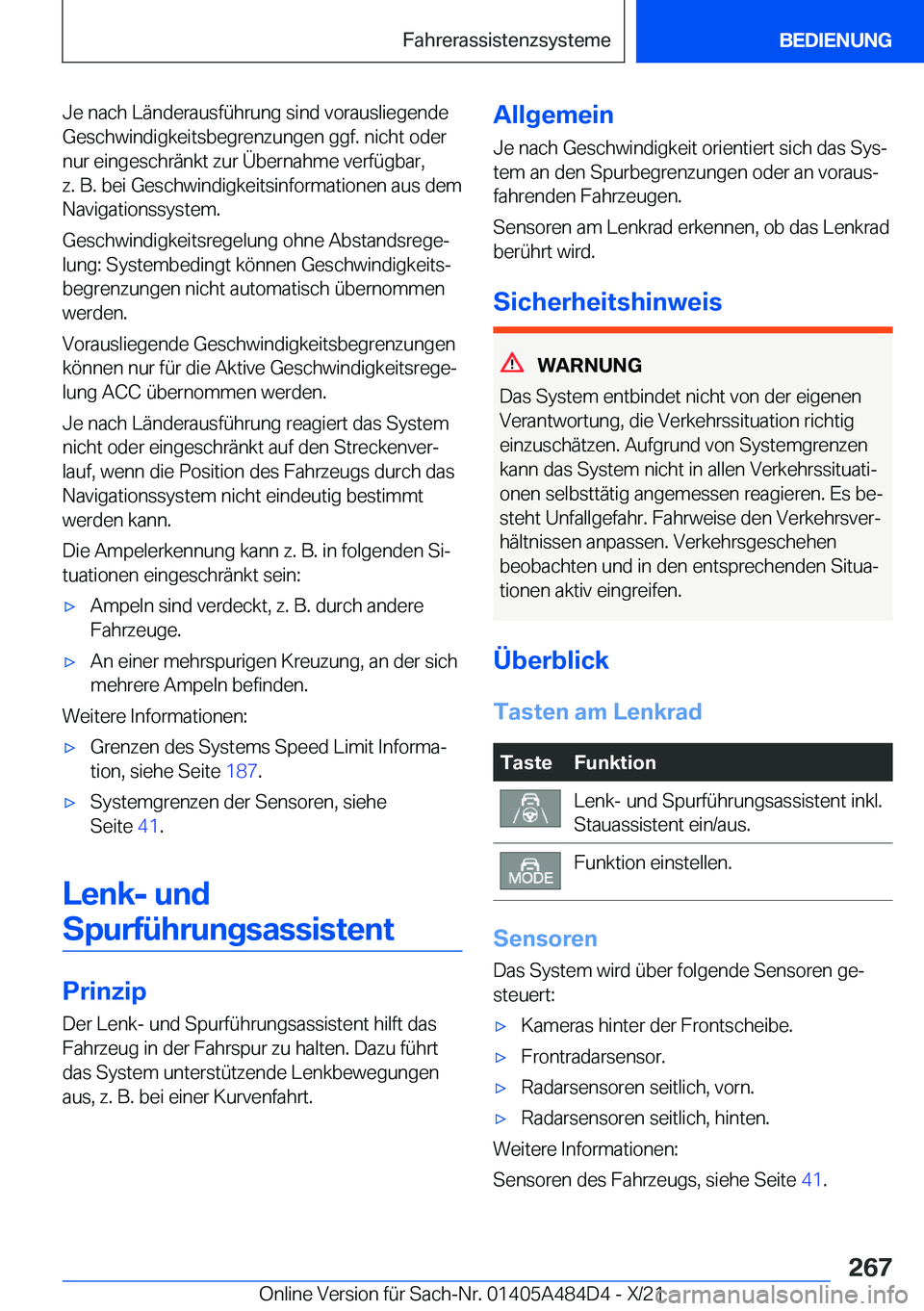 BMW 7 SERIES 2022  Betriebsanleitungen (in German) �J�e��n�a�c�h��L�