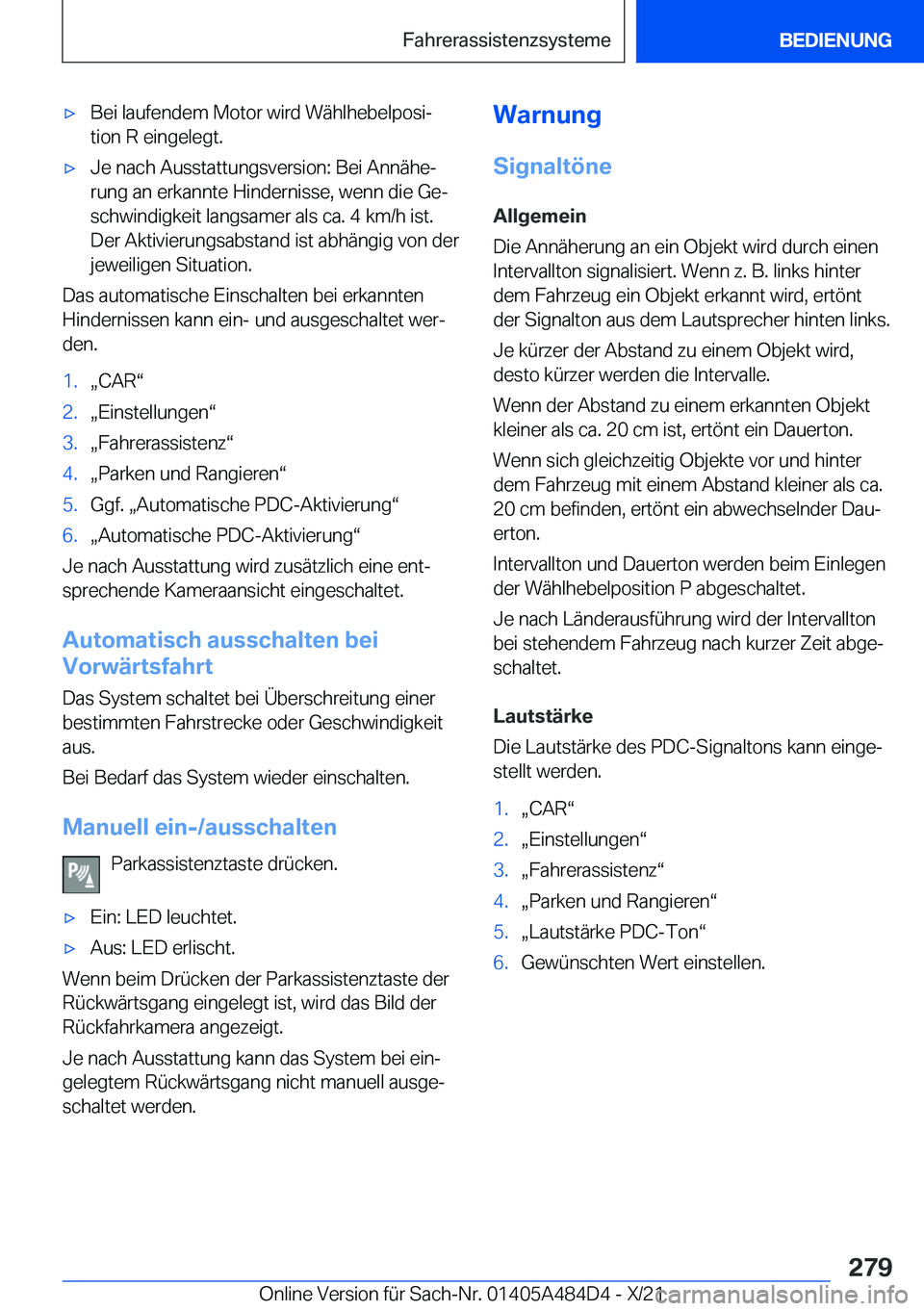 BMW 7 SERIES 2022  Betriebsanleitungen (in German) 'x�B�e�i��l�a�u�f�e�n�d�e�m��M�o�t�o�r��w�i�r�d��W�