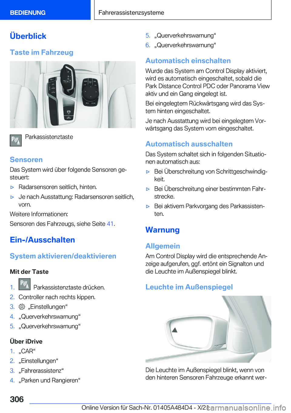 BMW 7 SERIES 2022  Betriebsanleitungen (in German) �