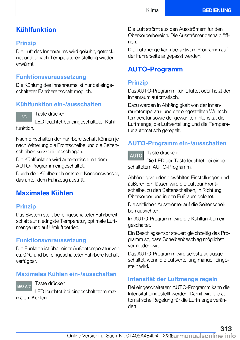 BMW 7 SERIES 2022  Betriebsanleitungen (in German) �K�