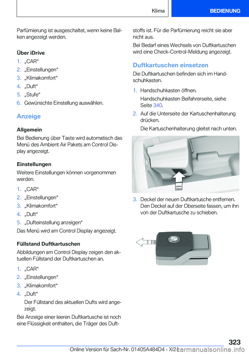 BMW 7 SERIES 2022  Betriebsanleitungen (in German) �P�a�r�f�