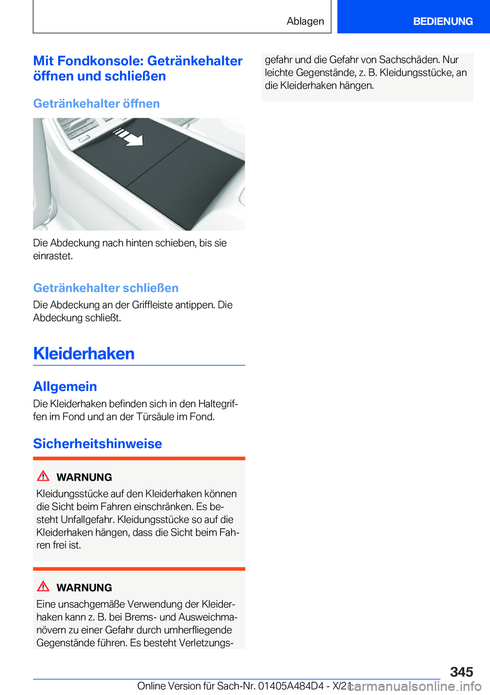 BMW 7 SERIES 2022  Betriebsanleitungen (in German) �M�i�t��F�o�n�d�k�o�n�s�o�l�e�:��G�e�t�r�