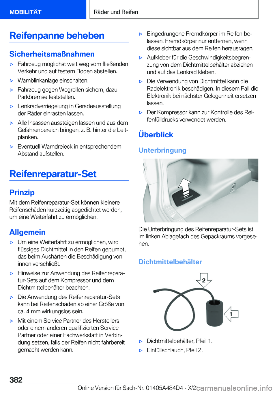 BMW 7 SERIES 2022  Betriebsanleitungen (in German) �R�e�i�f�e�n�p�a�n�n�e��b�e�h�e�b�e�n
�S�i�c�h�e�r�h�e�i�t�s�m�a�
