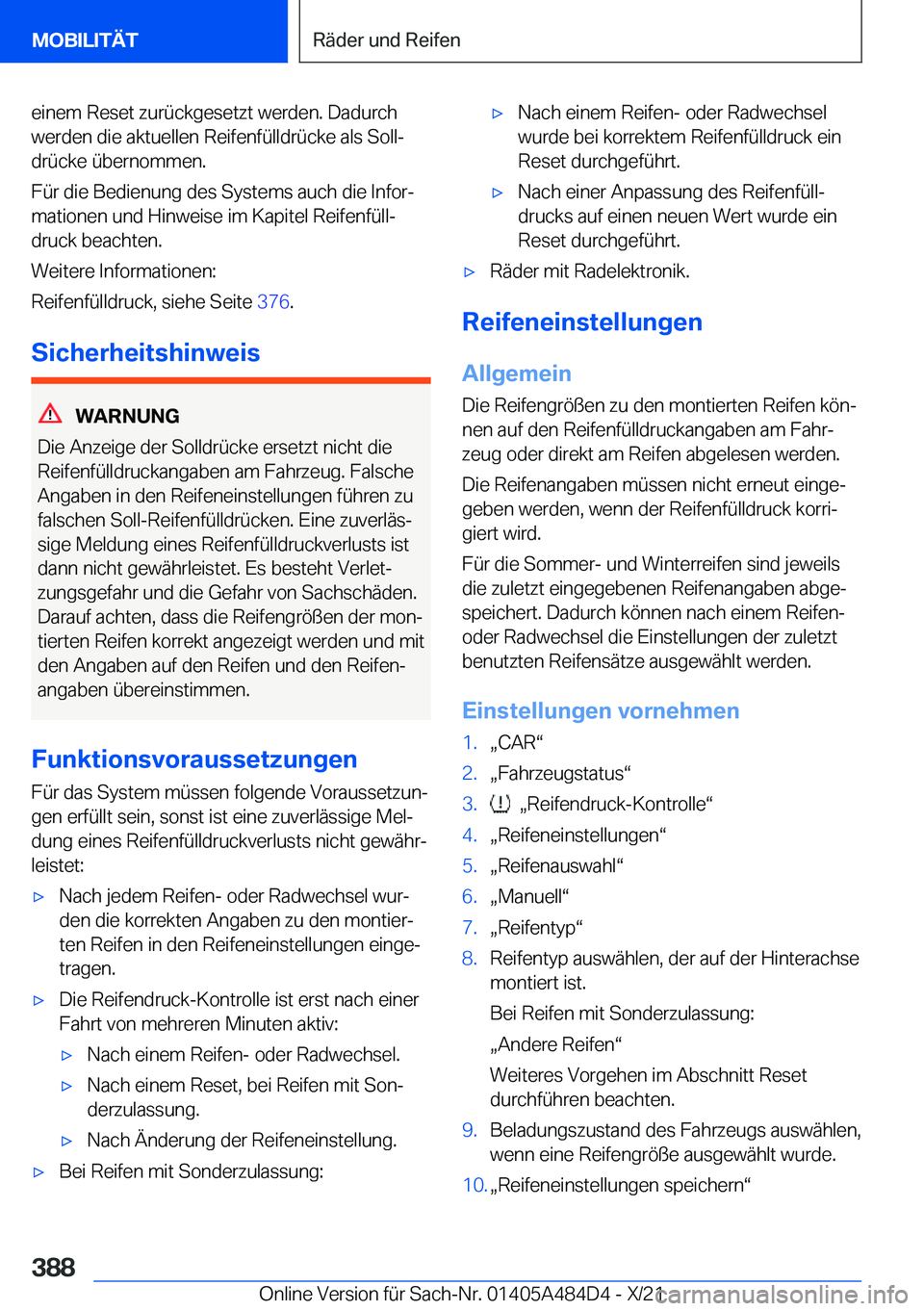 BMW 7 SERIES 2022  Betriebsanleitungen (in German) �e�i�n�e�m��R�e�s�e�t��z�u�r�