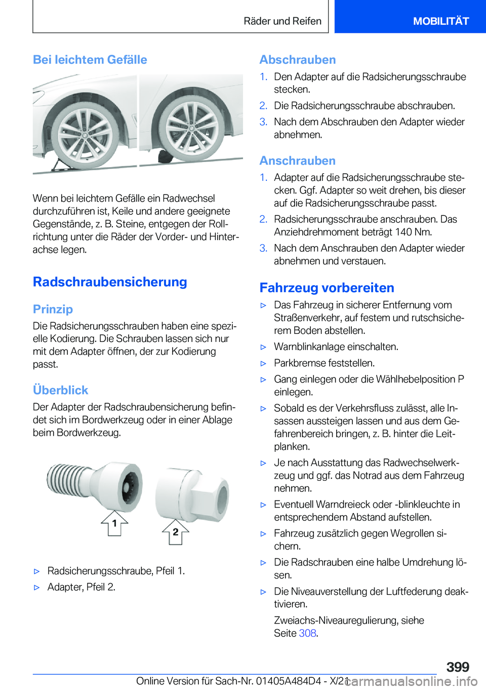 BMW 7 SERIES 2022  Betriebsanleitungen (in German) �B�e�i��l�e�i�c�h�t�e�m��G�e�f�