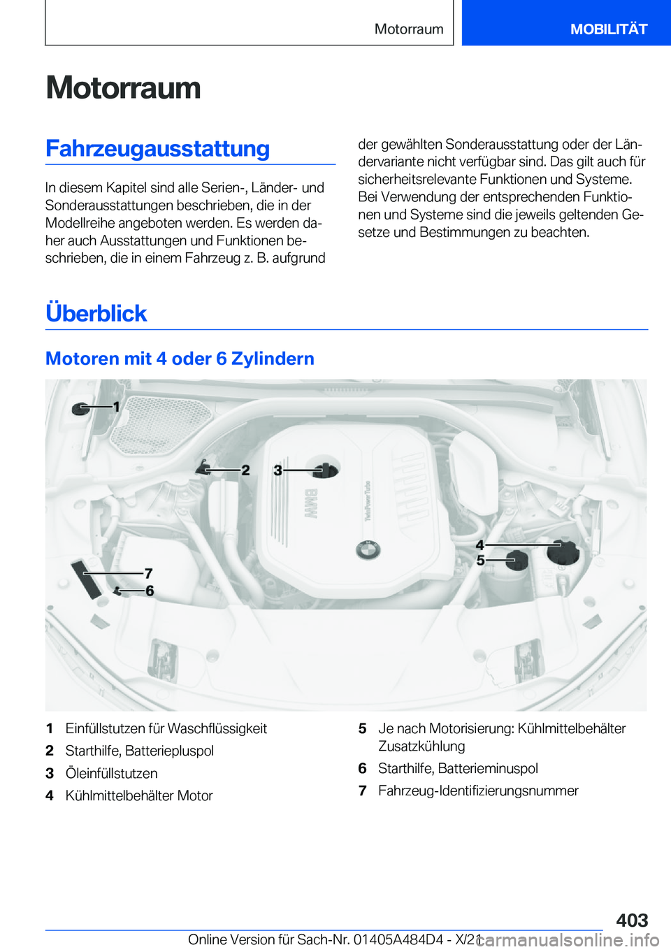 BMW 7 SERIES 2022  Betriebsanleitungen (in German) �M�o�t�o�r�r�a�u�m�F�a�h�r�z�e�u�g�a�u�s�s�t�a�t�t�u�n�g
�I�n��d�i�e�s�e�m��K�a�p�i�t�e�l��s�i�n�d��a�l�l�e��S�e�r�i�e�n�-�,��L�