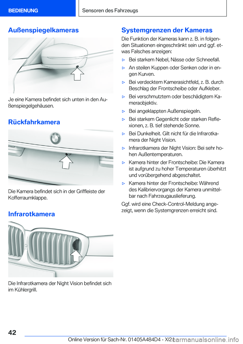 BMW 7 SERIES 2022  Betriebsanleitungen (in German) �A�u�