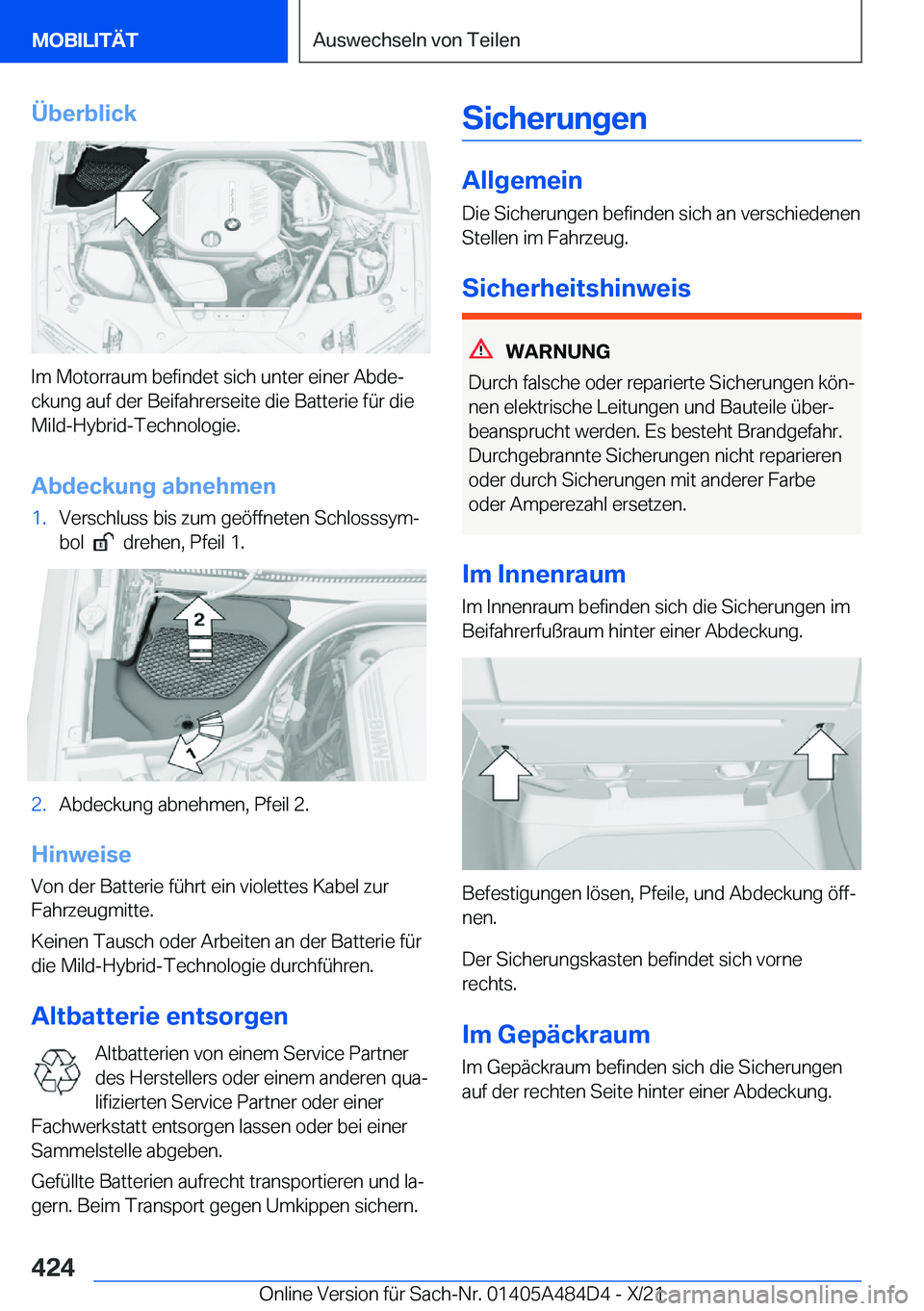 BMW 7 SERIES 2022  Betriebsanleitungen (in German) �