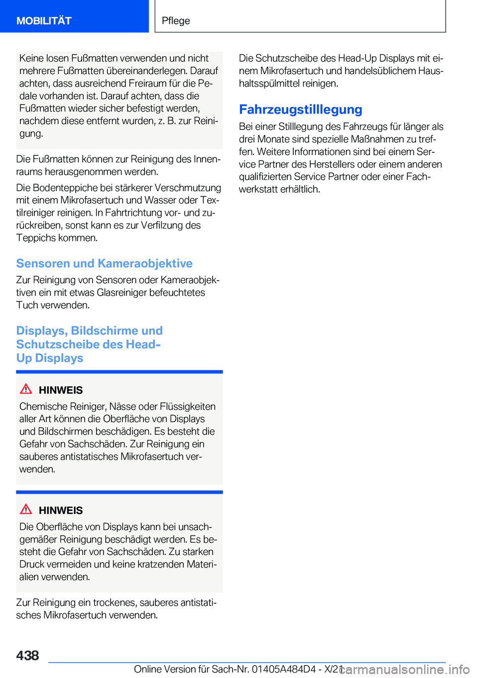 BMW 7 SERIES 2022  Betriebsanleitungen (in German) �K�e�i�n�e��l�o�s�e�n��F�u�