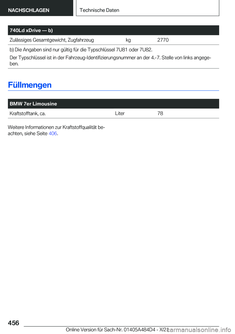 BMW 7 SERIES 2022  Betriebsanleitungen (in German) �7�4�0�L�d��x�D�r�i�v�e�n��b�
�Z�u�l�