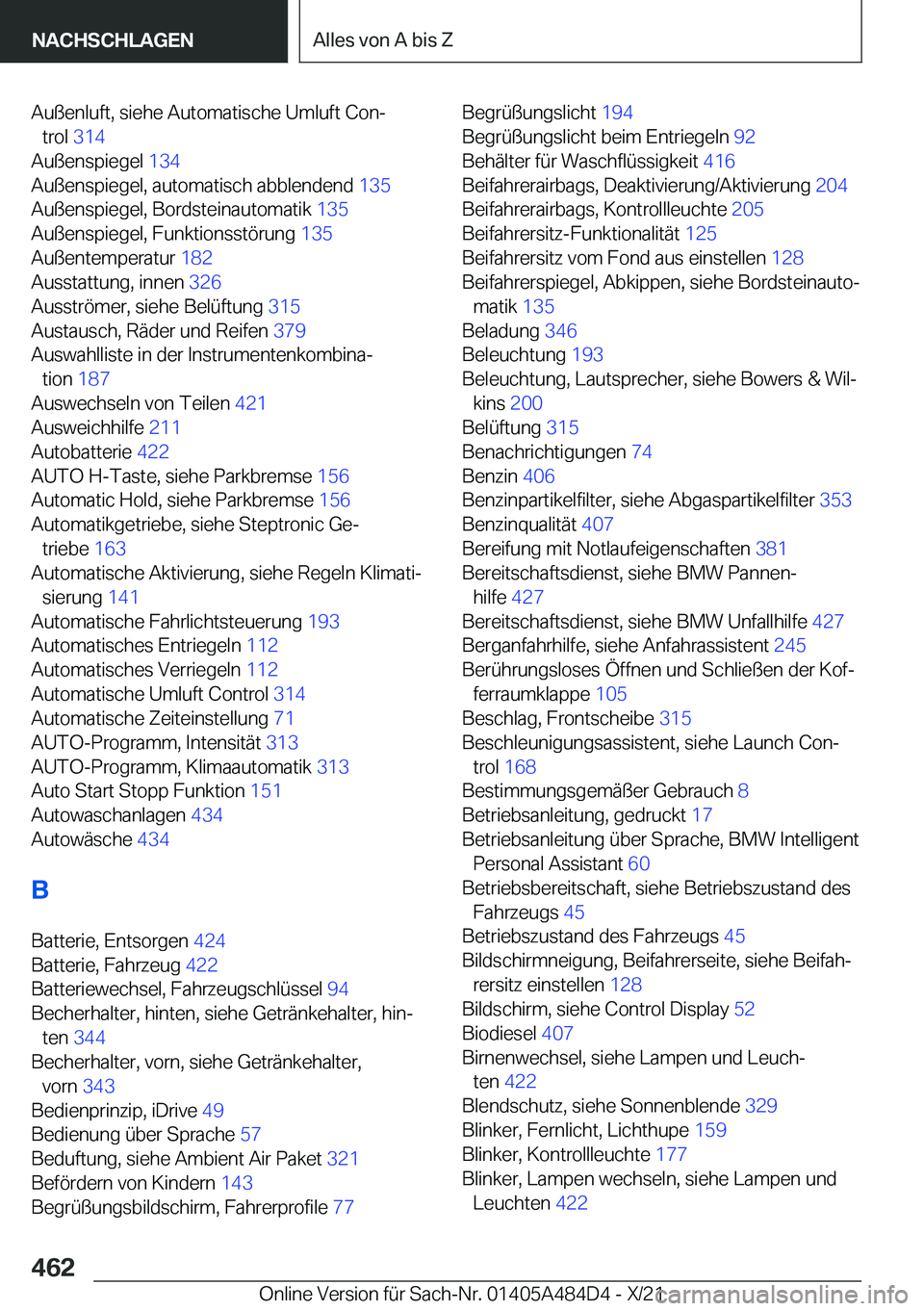 BMW 7 SERIES 2022  Betriebsanleitungen (in German) �A�u�