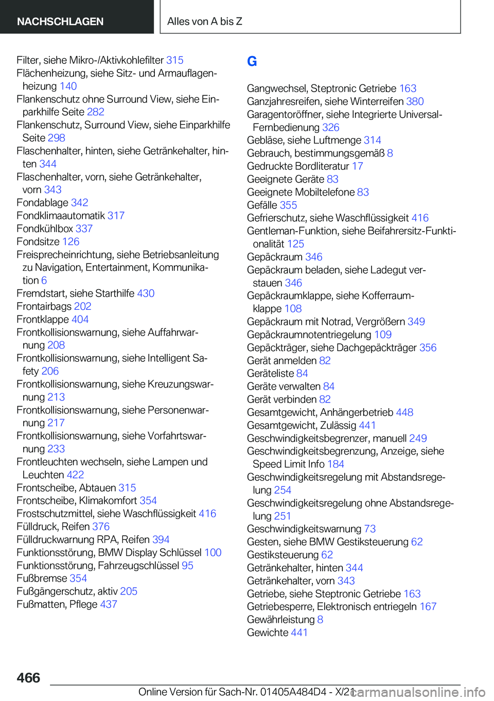 BMW 7 SERIES 2022  Betriebsanleitungen (in German) �F�i�l�t�e�r�,��s�i�e�h�e��M�i�k�r�o�-�/�A�k�t�i�v�k�o�h�l�e�f�i�l�t�e�r��3�1�5�
�F�l�
