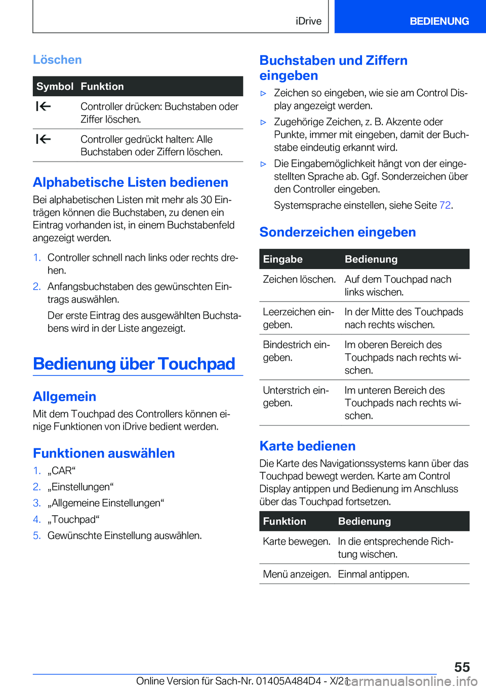 BMW 7 SERIES 2022  Betriebsanleitungen (in German) �L�