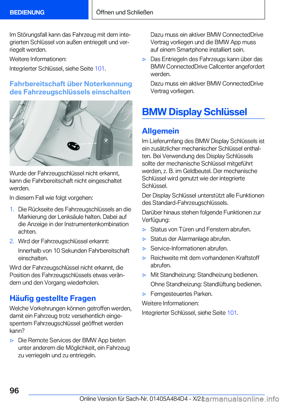 BMW 7 SERIES 2022  Betriebsanleitungen (in German) �I�m��S�t�