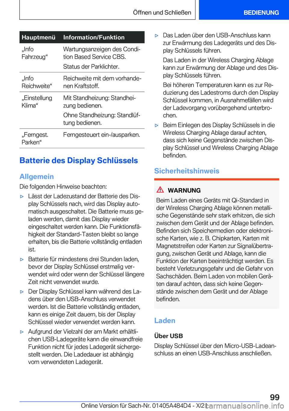 BMW 7 SERIES 2022  Betriebsanleitungen (in German) �H�a�u�p�t�m�e�n�