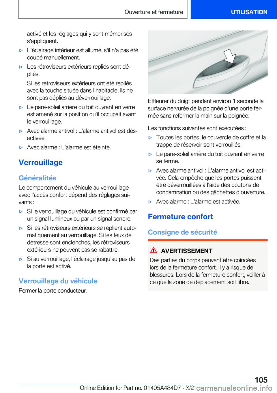 BMW 7 SERIES 2022  Notices Demploi (in French) �a�c�t�i�v�é��e�t��l�e�s��r�é�g�l�a�g�e�s��q�u�i��y��s�o�n�t��m�é�m�o�r�i�s�é�s�s�'�a�p�p�l�i�q�u�e�n�t�.'x�L�'�é�c�l�a�i�r�a�g�e��i�n�t�é�r�i�e�u�r��e�s�t��a�l�l�u�m�é�,�