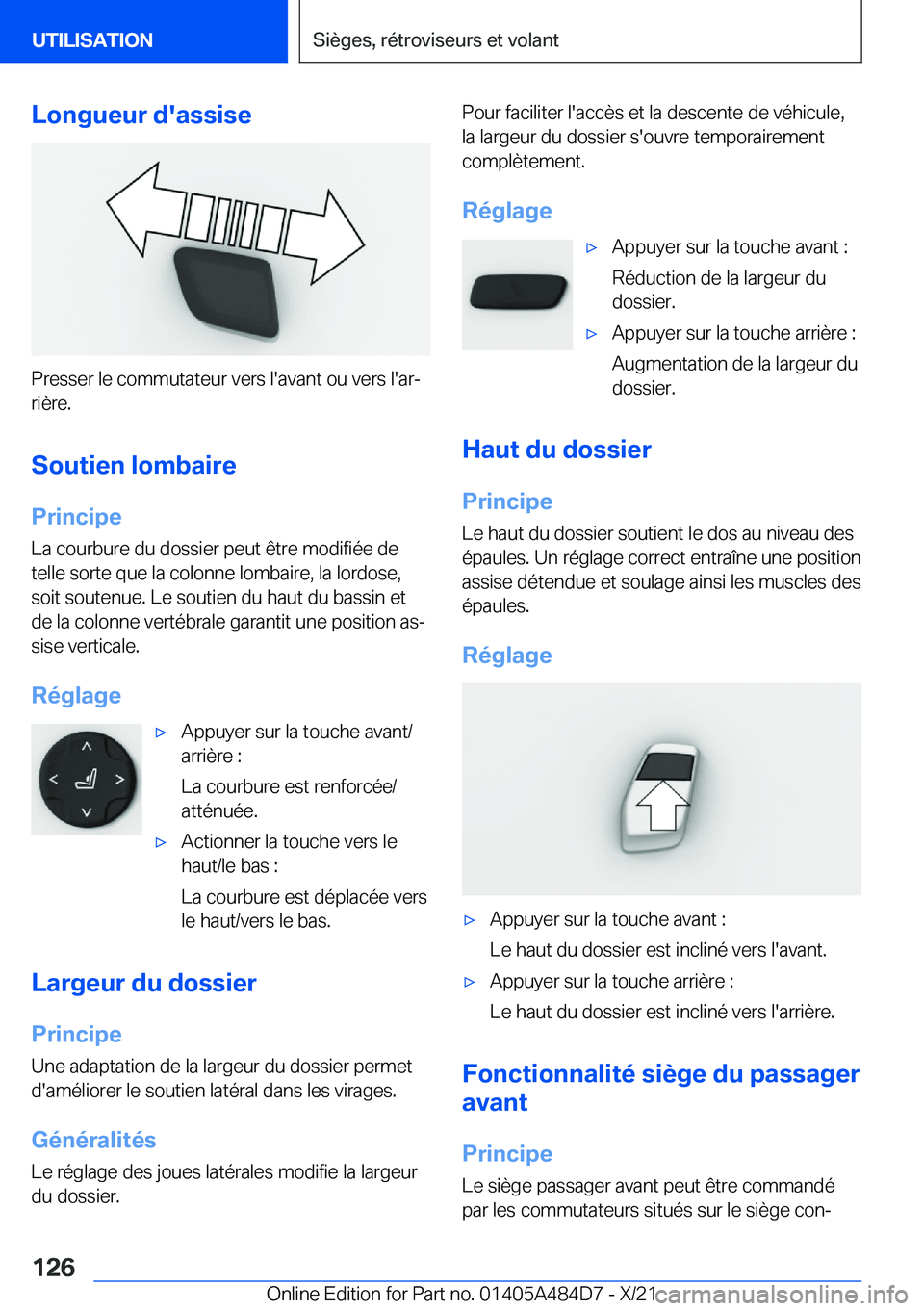 BMW 7 SERIES 2022  Notices Demploi (in French) �L�o�n�g�u�e�u�r��d�'�a�s�s�i�s�e
�P�r�e�s�s�e�r��l�e��c�o�m�m�u�t�a�t�e�u�r��v�e�r�s��l�'�a�v�a�n�t��o�u��v�e�r�s��l�'�a�rj�r�i�è�r�e�.
�S�o�u�t�i�e�n��l�o�m�b�a�i�r�e �P�r�i�n