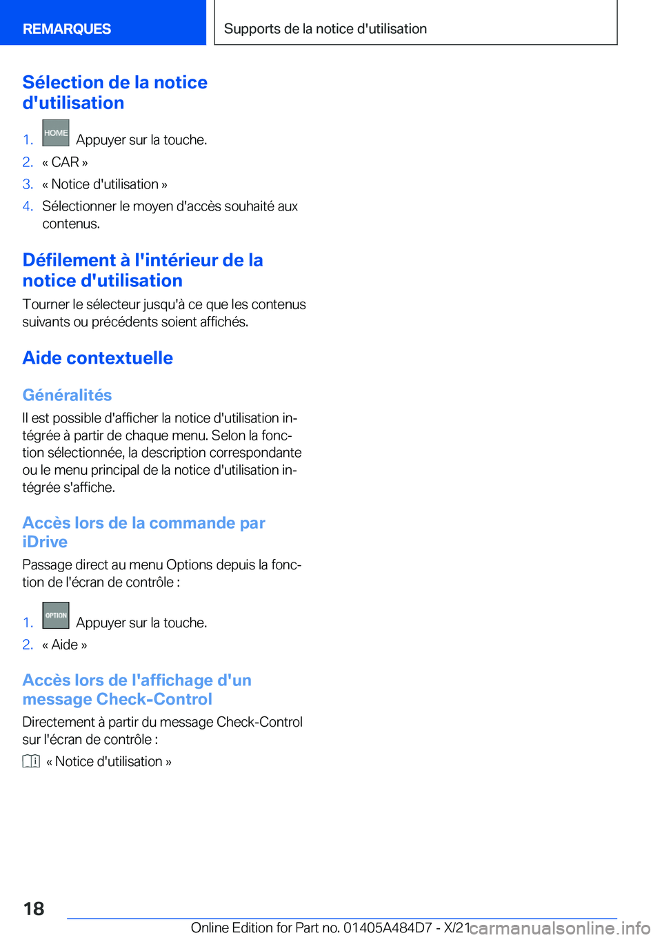 BMW 7 SERIES 2022  Notices Demploi (in French) �S�é�l�e�c�t�i�o�n��d�e��l�a��n�o�t�i�c�e
�d�'�u�t�i�l�i�s�a�t�i�o�n�1�.���A�p�p�u�y�e�r��s�u�r��l�a��t�o�u�c�h�e�.�2�.�k��C�A�R��{�3�.�k��N�o�t�i�c�e��d�'�u�t�i�l�i�s�a�t�i�o�n�
