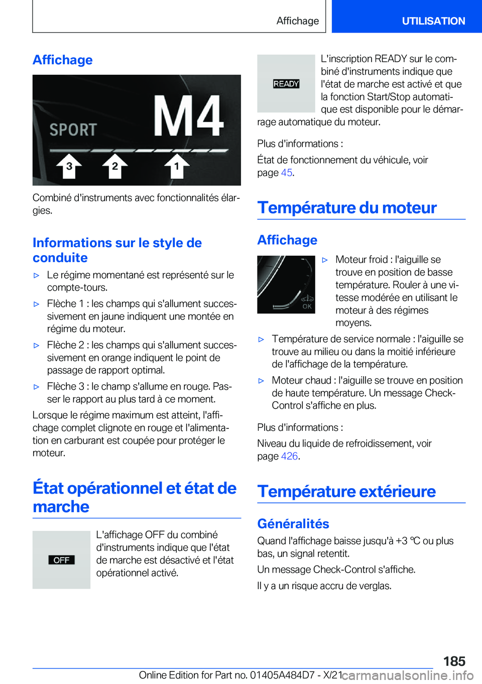 BMW 7 SERIES 2022  Notices Demploi (in French) �A�f�f�i�c�h�a�g�e
�C�o�m�b�i�n�é��d�'�i�n�s�t�r�u�m�e�n�t�s��a�v�e�c��f�o�n�c�t�i�o�n�n�a�l�i�t�é�s��é�l�a�rj�g�i�e�s�.
�I�n�f�o�r�m�a�t�i�o�n�s��s�u�r��l�e��s�t�y�l�e��d�e
�c�o�n�d�u