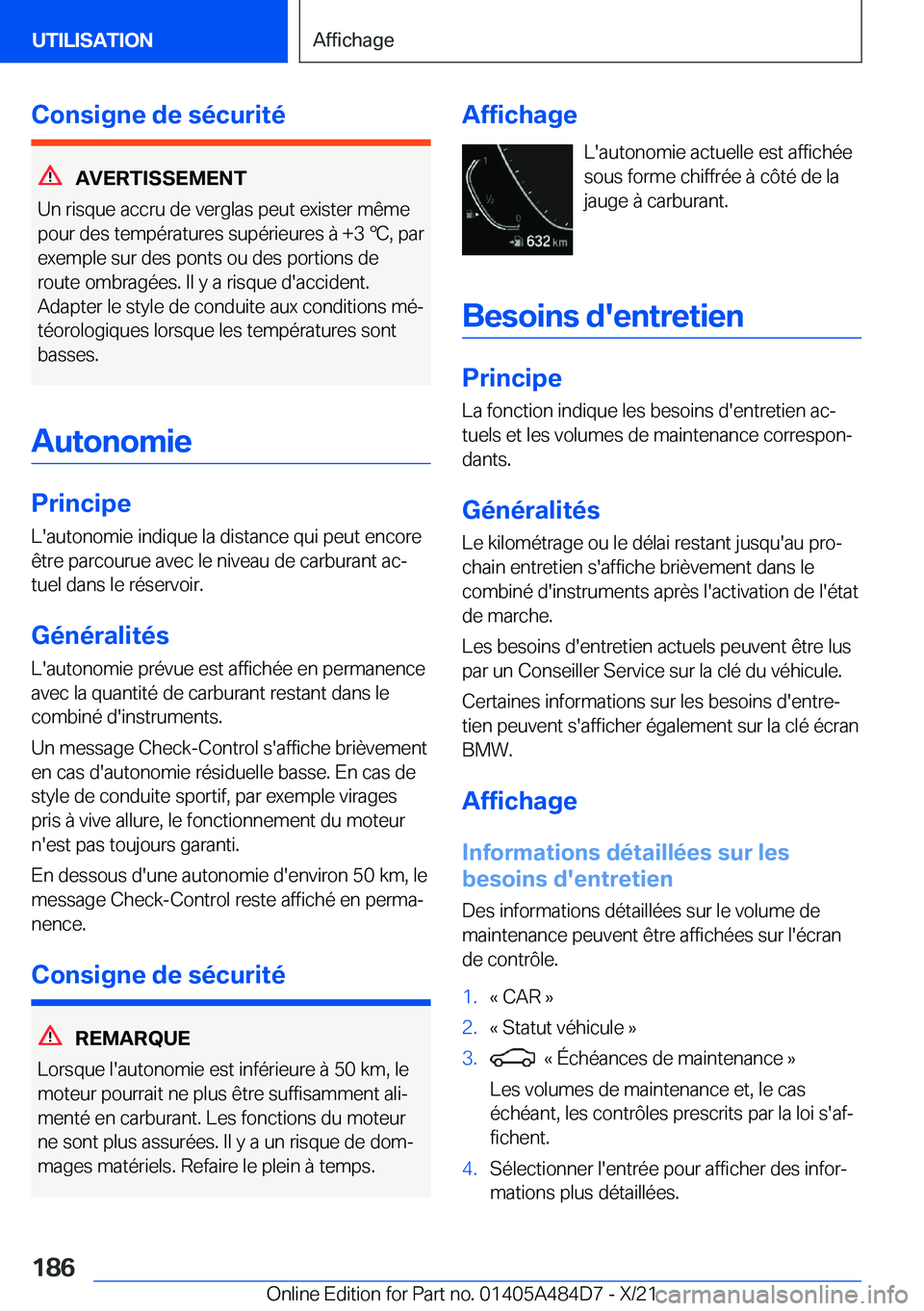 BMW 7 SERIES 2022  Notices Demploi (in French) �C�o�n�s�i�g�n�e��d�e��s�é�c�u�r�i�t�é
�A�V�E�R�T�I�S�S�E�M�E�N�T
�U�n��r�i�s�q�u�e��a�c�c�r�u��d�e��v�e�r�g�l�a�s��p�e�u�t��e�x�i�s�t�e�r��m�ê�m�e
�p�o�u�r��d�e�s��t�e�m�p�é�r�a�t�u�r�