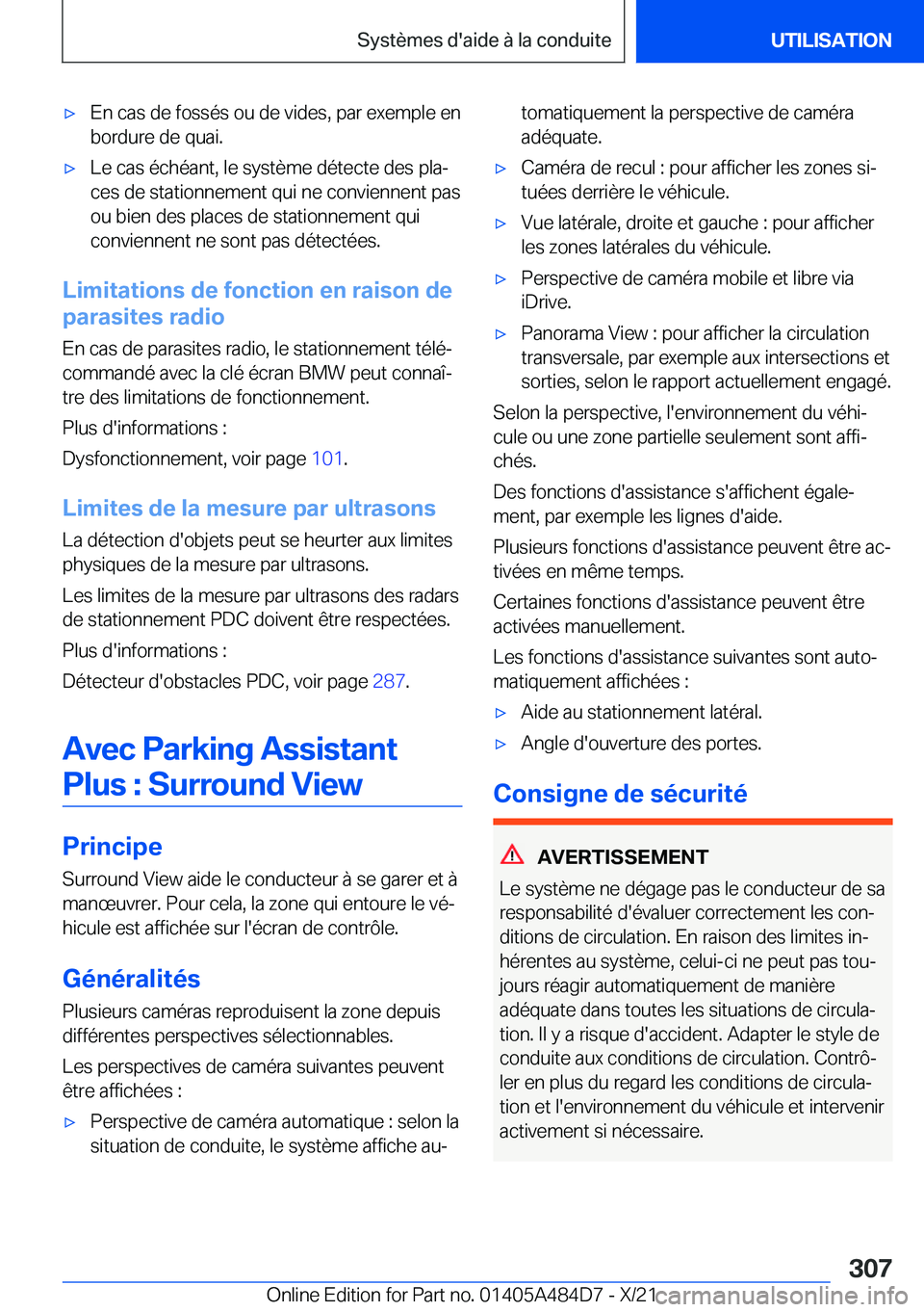 BMW 7 SERIES 2022  Notices Demploi (in French) 'x�E�n��c�a�s��d�e��f�o�s�s�é�s��o�u��d�e��v�i�d�e�s�,��p�a�r��e�x�e�m�p�l�e��e�n�b�o�r�d�u�r�e��d�e��q�u�a�i�.'x�L�e��c�a�s��é�c�h�é�a�n�t�,��l�e��s�y�s�t�è�m�e��d�é�t�e�