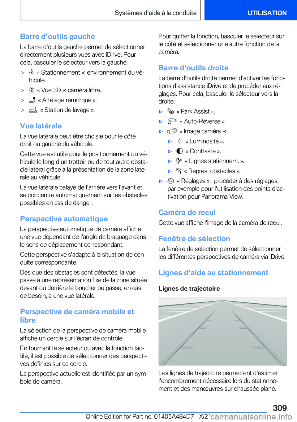 BMW 7 SERIES 2022  Notices Demploi (in French) �B�a�r�r�e��d�'�o�u�t�i�l�s��g�a�u�c�h�e
�L�a��b�a�r�r�e��d�'�o�u�t�i�l�s��g�a�u�c�h�e��p�e�r�m�e�t��d�e��s�é�l�e�c�t�i�o�n�n�e�r
�d�i�r�e�c�t�e�m�e�n�t��p�l�u�s�i�e�u�r�s��v�u�e�s�
