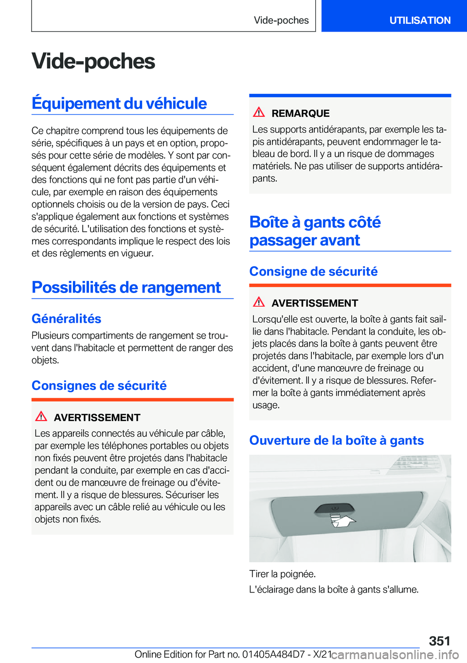 BMW 7 SERIES 2022  Notices Demploi (in French) �V�i�d�e�-�p�o�c�h�e�s�