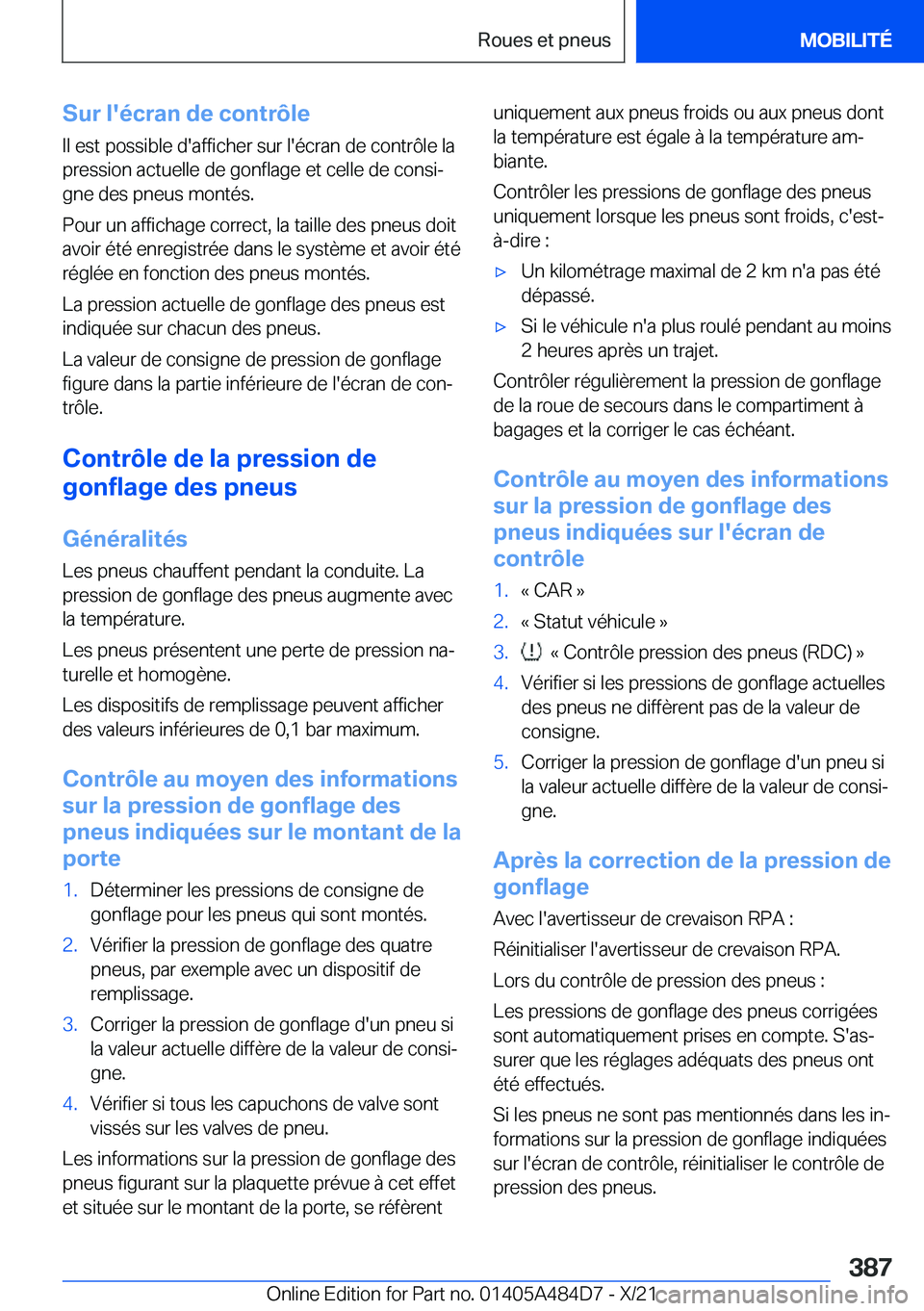BMW 7 SERIES 2022  Notices Demploi (in French) �S�u�r��l�'�é�c�r�a�n��d�e��c�o�n�t�r�