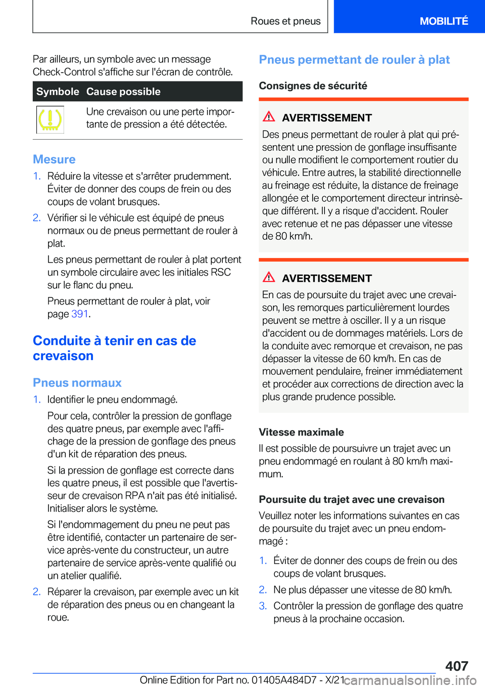 BMW 7 SERIES 2022  Notices Demploi (in French) �P�a�r��a�i�l�l�e�u�r�s�,��u�n��s�y�m�b�o�l�e��a�v�e�c��u�n��m�e�s�s�a�g�e�C�h�e�c�k�-�C�o�n�t�r�o�l��s�'�a�f�f�i�c�h�e��s�u�r��l�'�é�c�r�a�n��d�e��c�o�n�t�r�