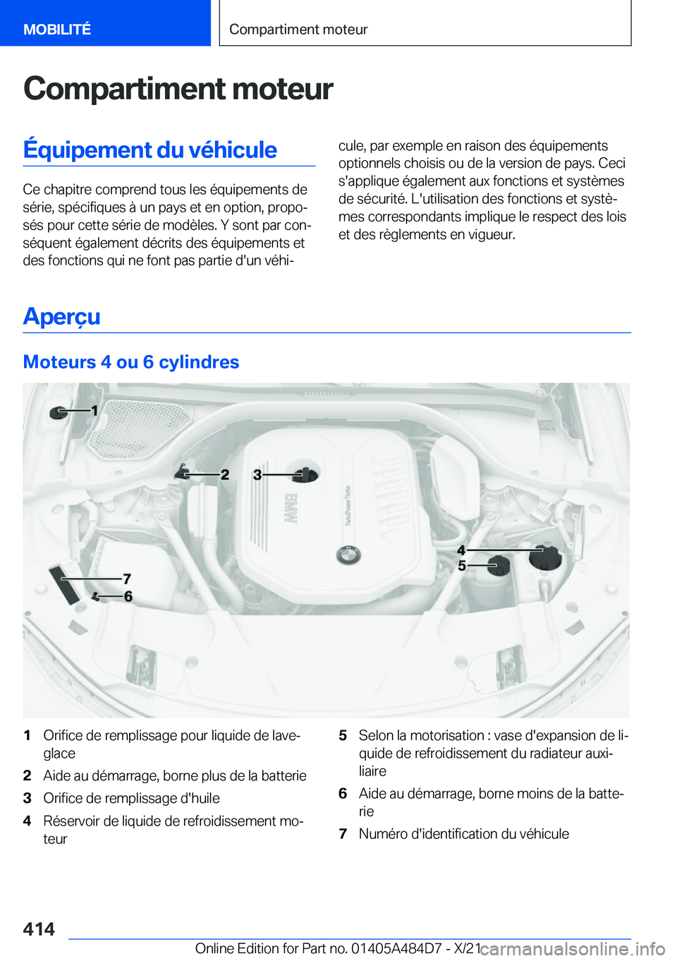 BMW 7 SERIES 2022  Notices Demploi (in French) �C�o�m�p�a�r�t�i�m�e�n�t��m�o�t�e�u�r�