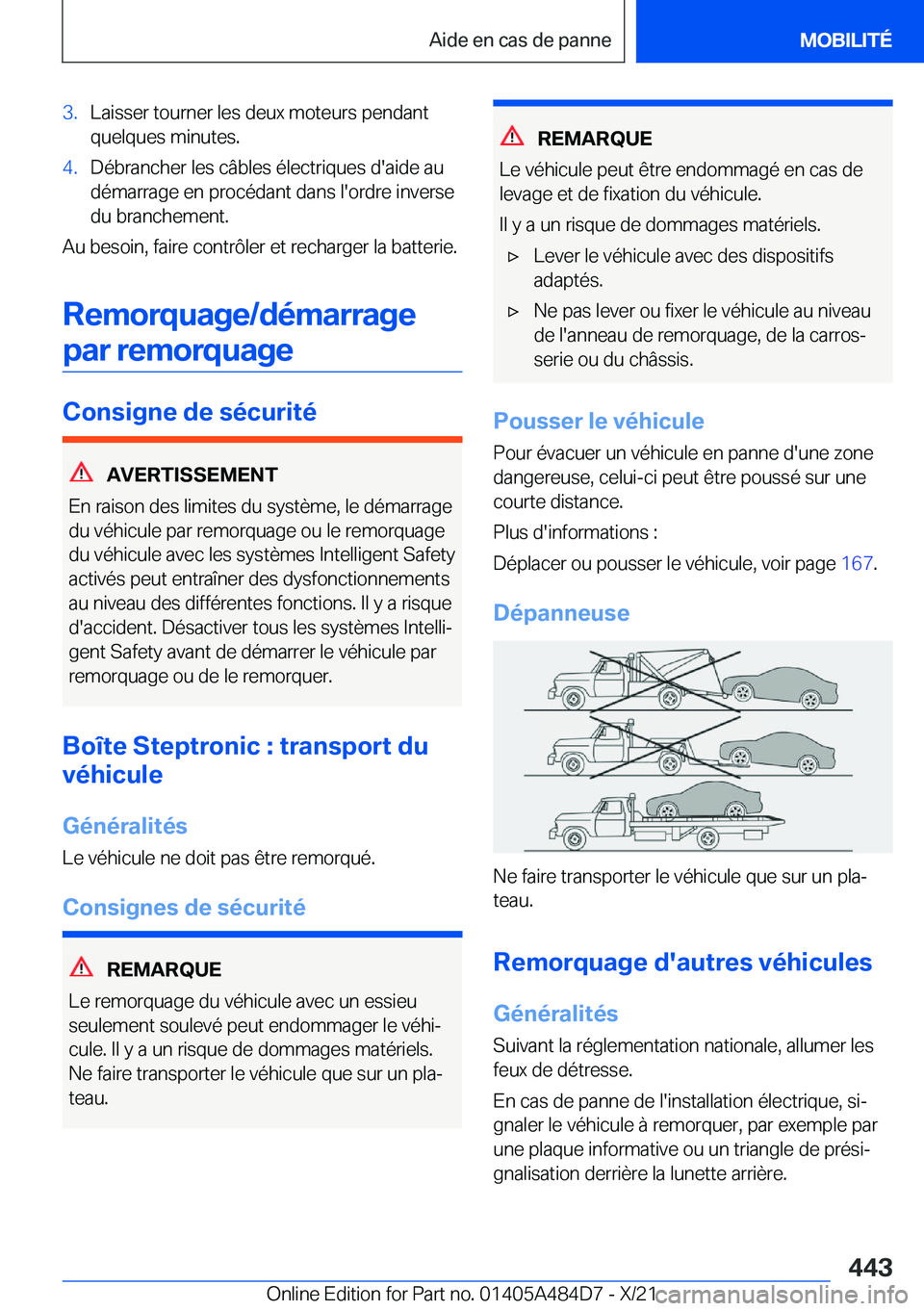 BMW 7 SERIES 2022  Notices Demploi (in French) �3�.�L�a�i�s�s�e�r��t�o�u�r�n�e�r��l�e�s��d�e�u�x��m�o�t�e�u�r�s��p�e�n�d�a�n�t
�q�u�e�l�q�u�e�s��m�i�n�u�t�e�s�.�4�.�D�é�b�r�a�n�c�h�e�r��l�e�s��c�