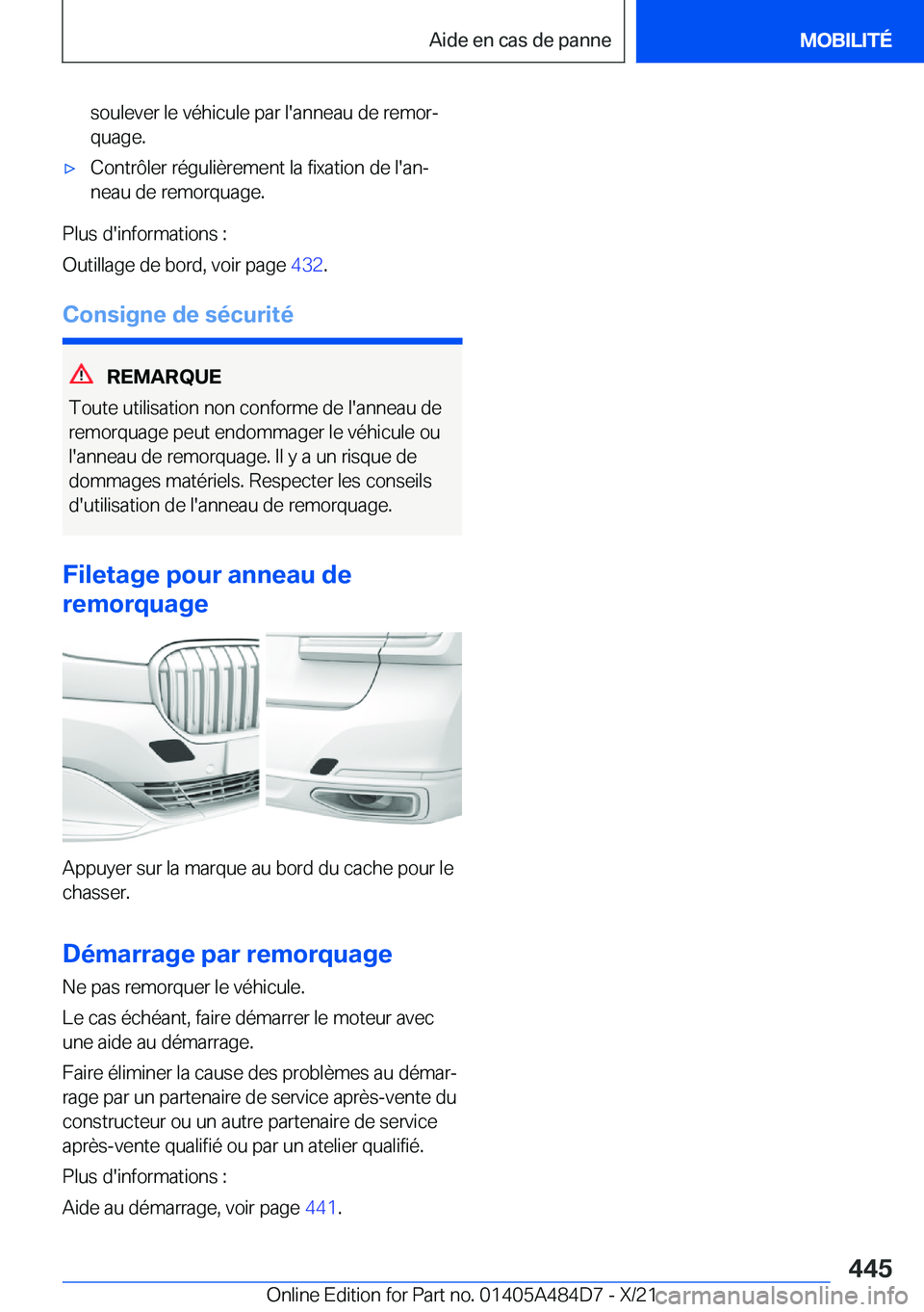 BMW 7 SERIES 2022  Notices Demploi (in French) �s�o�u�l�e�v�e�r��l�e��v�é�h�i�c�u�l�e��p�a�r��l�'�a�n�n�e�a�u��d�e��r�e�m�o�rj
�q�u�a�g�e�.'x�C�o�n�t�r�