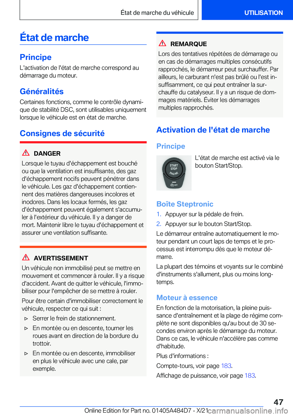 BMW 7 SERIES 2022  Notices Demploi (in French) �
