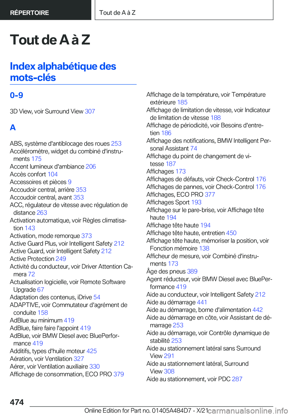 BMW 7 SERIES 2022  Notices Demploi (in French) �T�o�u�t��d�e��A��